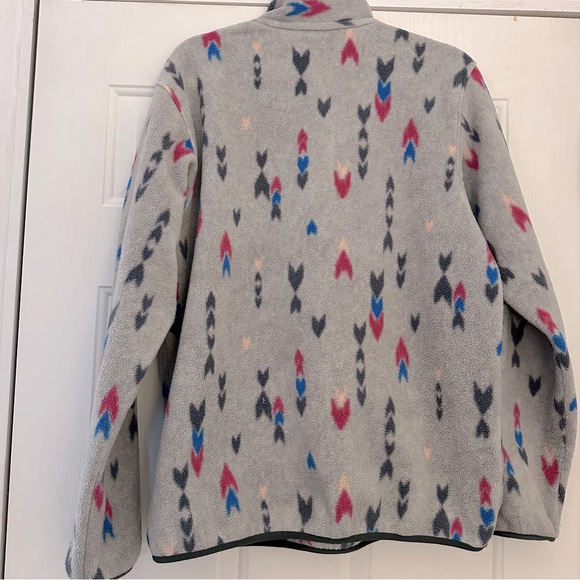 Patagonia Synchilla Snap-t Pullover Gray Arrows Wish Tails Jacket Sweatshirt L - Picture 6 of 8